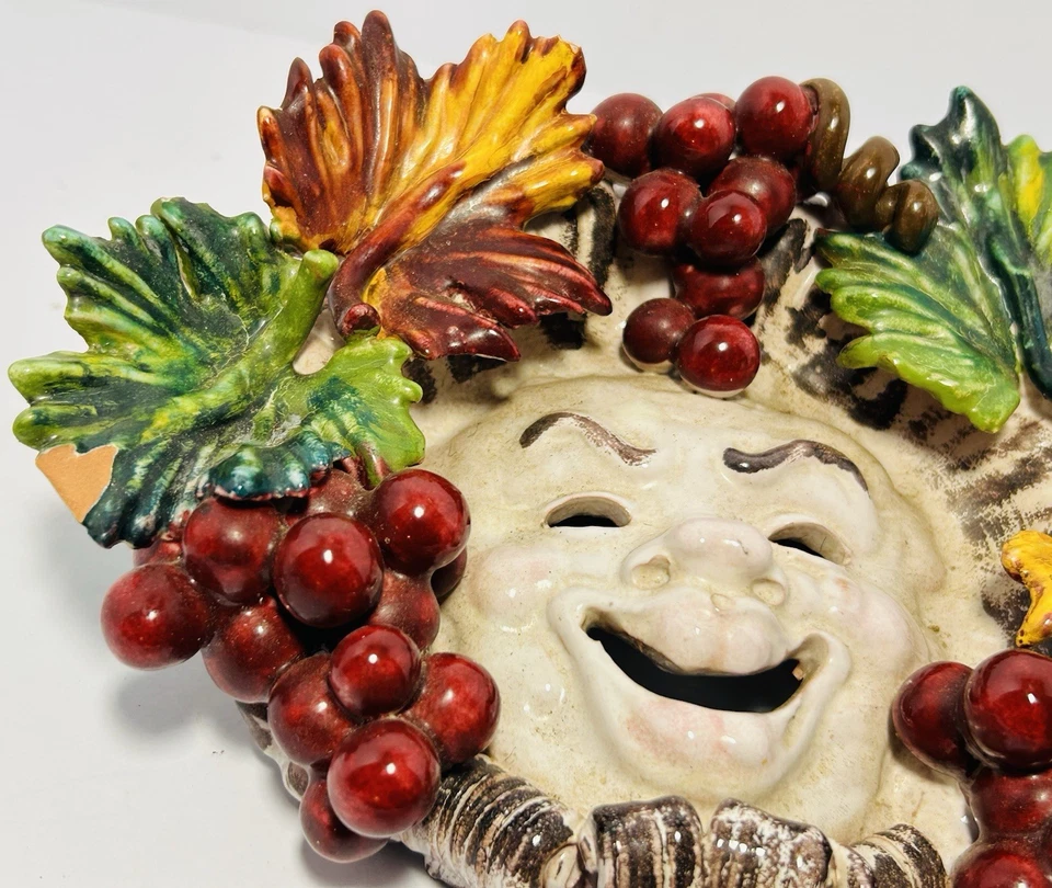 Italian Majolica Ceramic Harvest Mask - Image 4 of 4