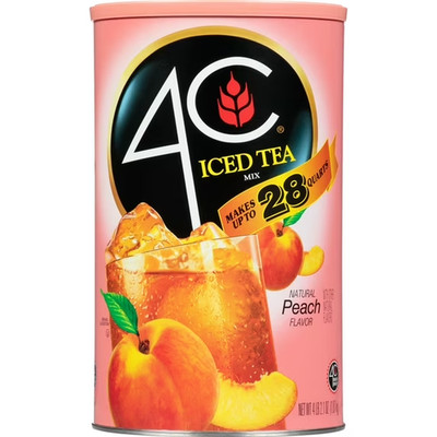 4C Natural Peach Iced Tea Mix, 66.1 oz (4lbs 2.1oz)