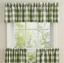 Wicklow Valance Buffalo Check Wicklow Sage Green Country 14x72 Park New