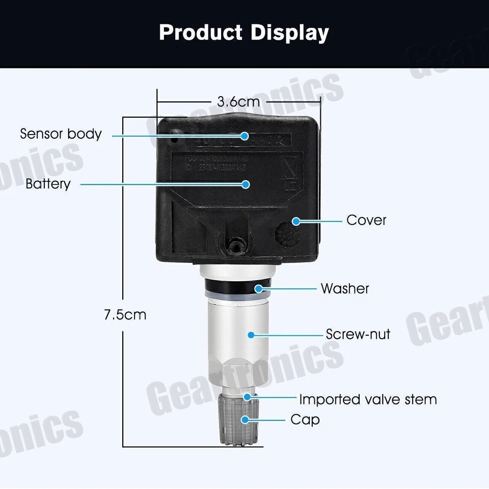 Sensor de presión de neumáticos TPMS para Nissan Titan Murano Pathfinder Juego de 4 Foto 4 de 4