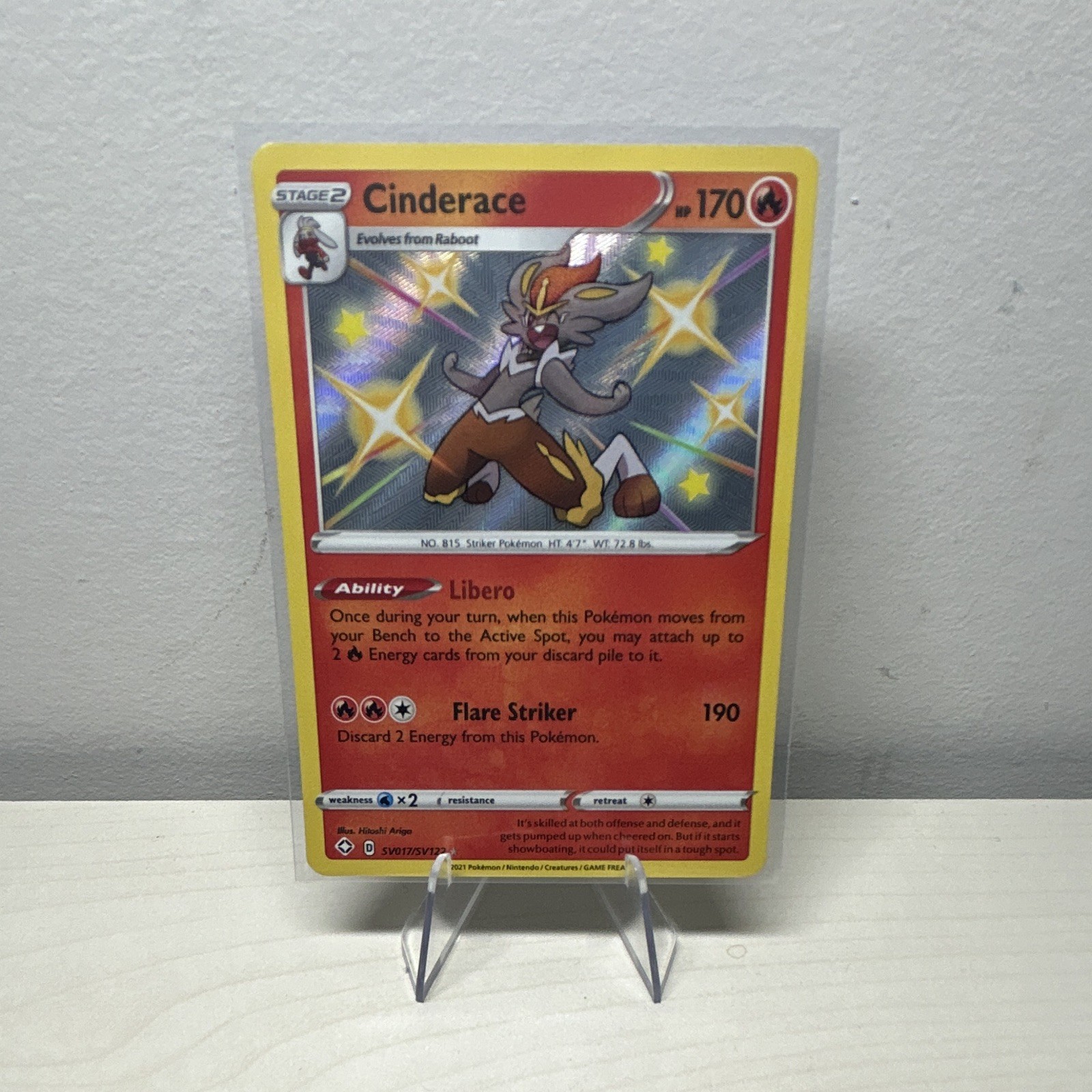 Cinderace SV017/SV122 Shining Fates Shiny Vault Shiny Holo Rare Pokémon TCG 2021