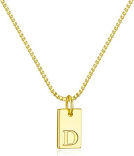 Initial Necklaces for Women 14K Gold Plated Letter Necklace Dainty Name Pendant