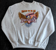 VTG 90s Crewneck Sweatshirt USA Proud To Be An American Size XL Patriotic Eagle