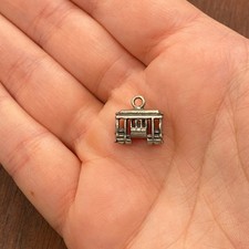 Dije colgante 3D vintage de plata de ley 925 con trolley teleférico San Francisco