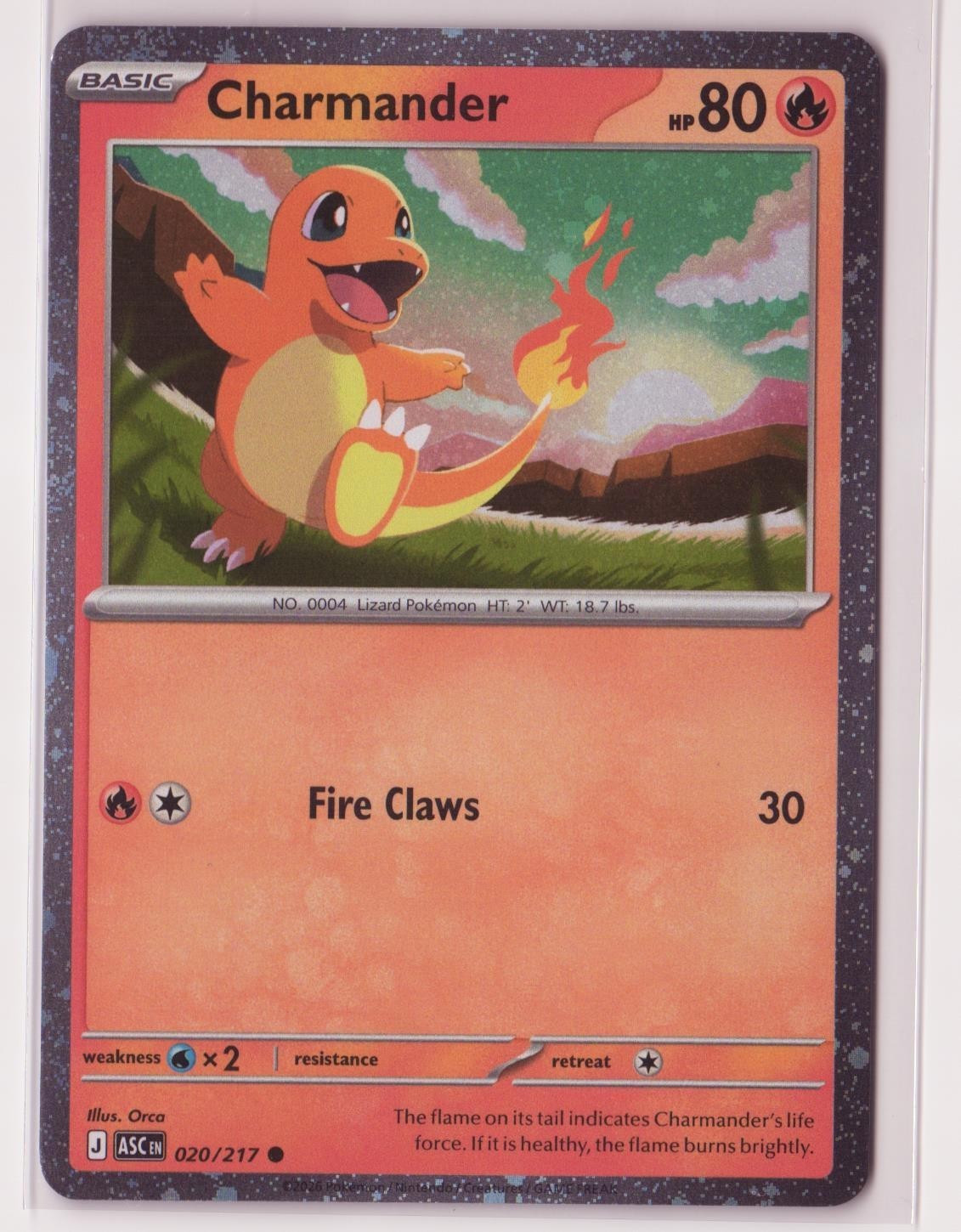 2026 Pokemon Ascended Heroes Charmander #020/217 Cosmos Foil Promo