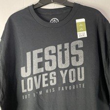 Jesus T Shirt NWT Im His Favorite Bible Humor Tee Large 24x31