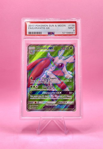 Lurantis GX FULL ART 138/149 Sun and Moon base set Ultra Rare Pokemon Card PSA 9