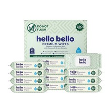 Hello Bello Premium Wipes, Designed for Sensitive Skin 12 pack, 60 wipes each 