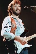 Rzadkie legendarny gitarzysta Eric Clapton podpisane zdjęcie muzyczne 12"x8"