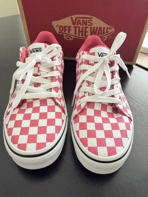 Vans Girl's Ward Seldan Pink Checkerboard Canvas Skate Shoes - Size 3.0 US NEW.