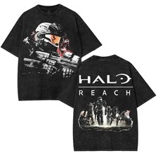 Halo Reach Spartan Soldier Graphic T-Shirt Vintage Gamer Unisex Tee