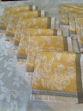 Williams Sonoma Legendary Damask Bunny Napkins Yellow 21" Set of 12 Thanksgiving