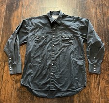 Vintage Ranchwear Of California Mens XL Black Shirt Western Cowboy Diamond Pearl