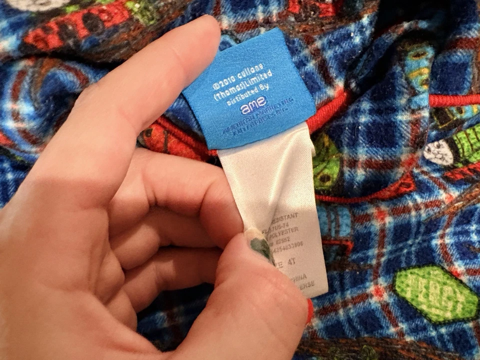 Pijama de colección Thomas & Friends niños tren 4T pijamas verde azul 2010 Y2K Foto 4 de 4