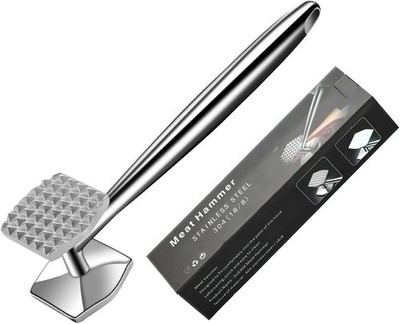 Meat Tenderizer 304 Stainless Steel Meat Hammer   Premium Meat Tenderizer Mal...