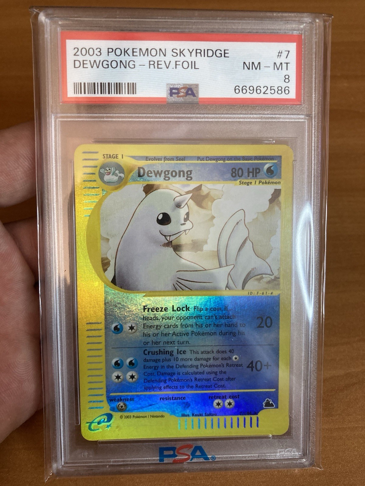 2003 POKEMON SKYRIDGE 7/144 DEWGONG-REVERSE FOIL Vintage TCG Card Game PSA 9