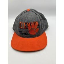 Vintage Insignia Sport Clemson Tigers Snapback Hat Grey Orange Made in USA Cap