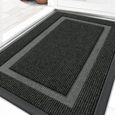 Front Door Mat Indoor Outdoor Entrance, Waterproof All-Season, All-Weather Doorm