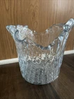 Vintage BLENKO Don Shepherd MCM ABSTRACT Clear Folded Glass ICE BUCKET Reptile