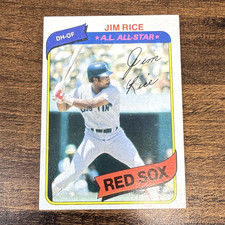 topps 1980 jim rice #200 boston red sox autographed base set mlb card