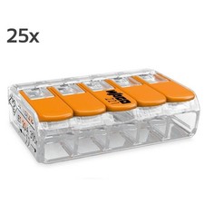 WAGO 5 Leiter (25 Stk. VPE) COMPACT-Verbindungsklemme mit Hebel flexibel