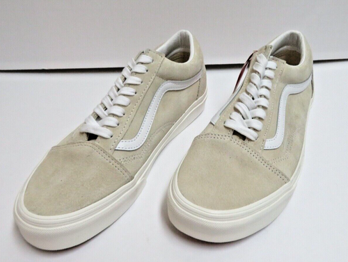 Vans Pig Skin Suede Sherpa Old Skool Shoes Sandshell M-8.0/W-9.5 NWT/NWOB - Picture 1 of 9