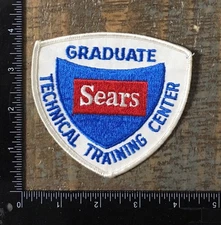 Vintage SEARS Technical Training Center Graduate Automotive Mechanic Patch White