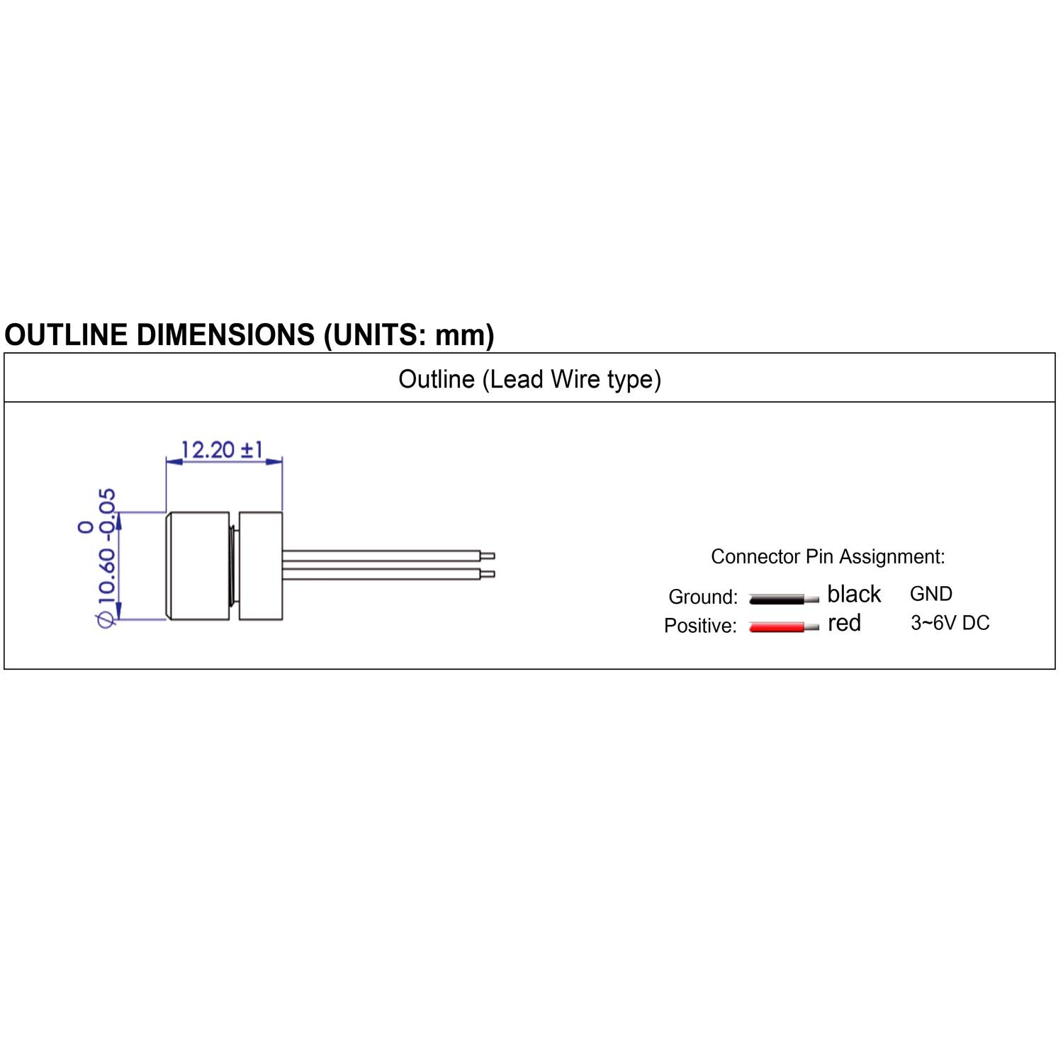 Red Laser Module VLM-635-63 LPO-100, 0.03mm Dot, 10cm Focus, Class 1 Eye-Safe