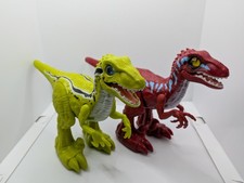 ⭐ 2x WORKING Zuru Robo Alive Rampaging Red Raptor Electronic Pet Dinosaur Toy