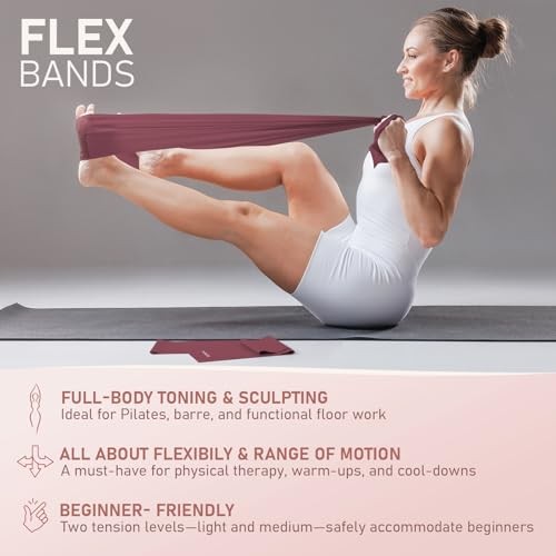  Pilates Kit, 15-Inch Pilates Ring with 1x Core Ball, 3X Resistant Loops Plum - Picture 6 of 6