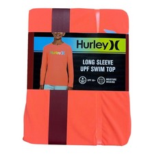 Hurley Boys UPF 50 Long Sleeve Swimming T-Shirt Bright Mango, XL 