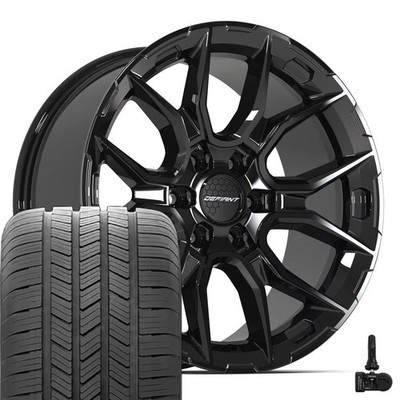 DF18A Black 20x9 Rims, Goodyear Tires & TPMS Set Fits GMC Chevy Cadillac