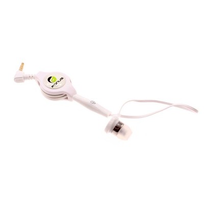 Retractable Mono Earphone Headphone 3.5mm w Mic Headset Handsfree for Tablets