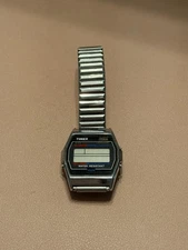 Men's TIMEX Digital LCD Water Resistant Silver Tone Watch Face