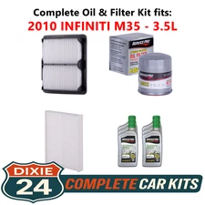 2010 INFINITI M35 3.5L Complete Cabin, Air & Oil Filter Kit (5W-30)