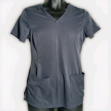 HH Works by Healing Hands Monica 2500 Stretch Scrub Top Charcoal Gray Size XS