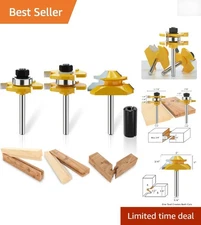 Professional Tongue & Groove Router Bits with 45° Lock Miter - 1/4" Shank