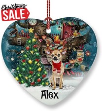 Personalized Chihuahua Ornament for Christmas Tree Custom Dog Name Xmas Gift...