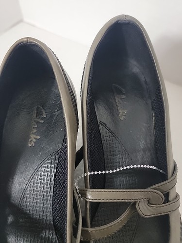 Clarks Women's Brown Gray Leather 2 1/2 Wedge Heel Shoes, 6M - 第 5/7 張圖片