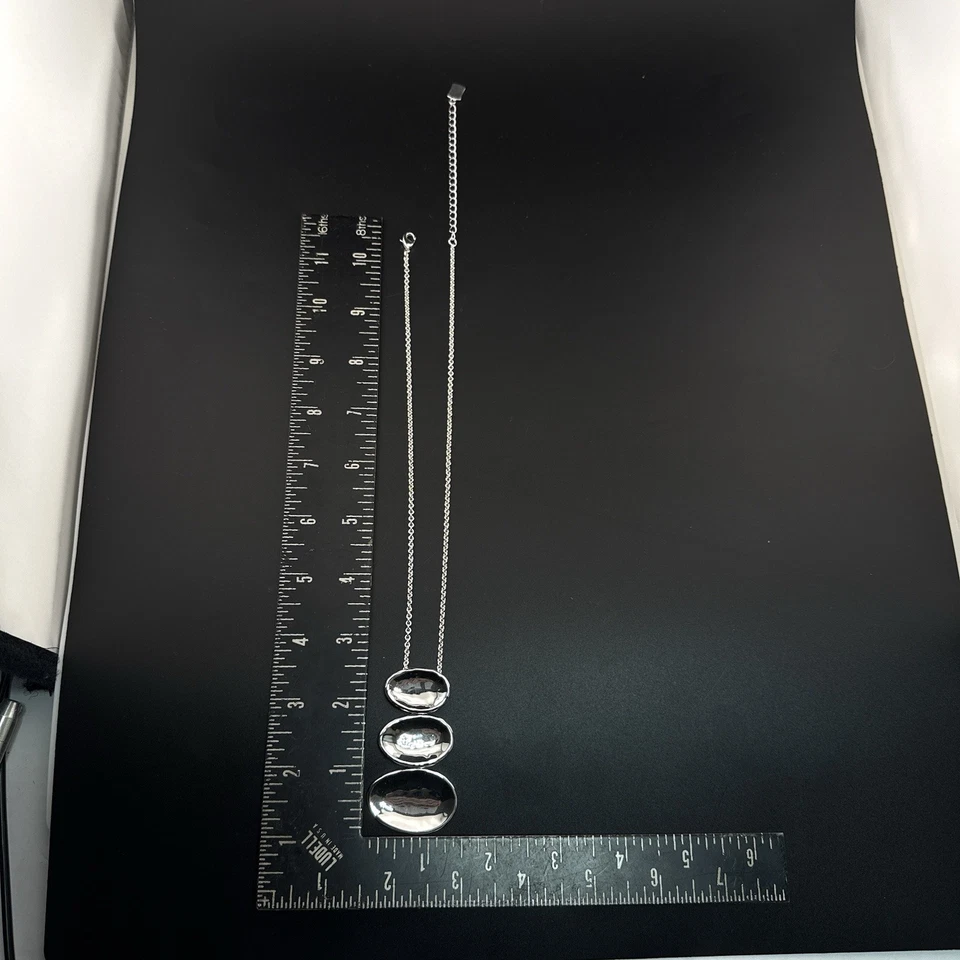 Collar Robert Lee Morris RLM Modernista Blanco Bronce Ovalado Colgante Negrita QVC Foto 4 de 4