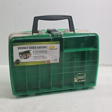 Plano 1120 Double Sided Satchel Green Fishing Tackle Box 22 Compartment USA Made