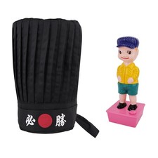 Black Victory Hibachi Chef Tall Hat with Headband and Funny Squirting Boy