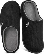 VeraCosy Men Two-Tone Memory Foam House Slippers Indoor Outdoor Durable Size 11