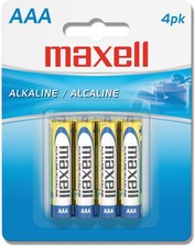 Maxell 723865 LR03 4BP AAA 1.5V Alkaline Battery Long Lasting 4 Pack Used Very