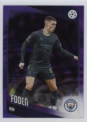 2025-26 Topps UEFA Club Competitions Purple Raindrops /250 Phil Foden #103 1t4m