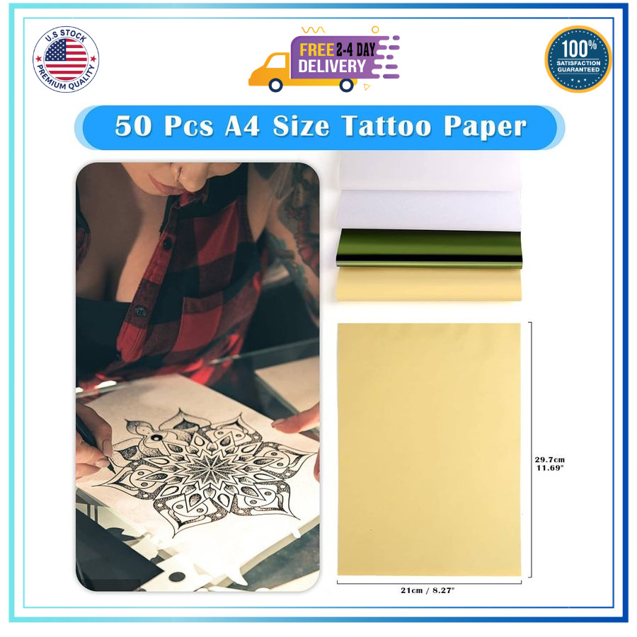 Cridoz 50PCS Tattoo Transfer Stencil Paper A4 Carbon Transfer Sheets - second product detail image