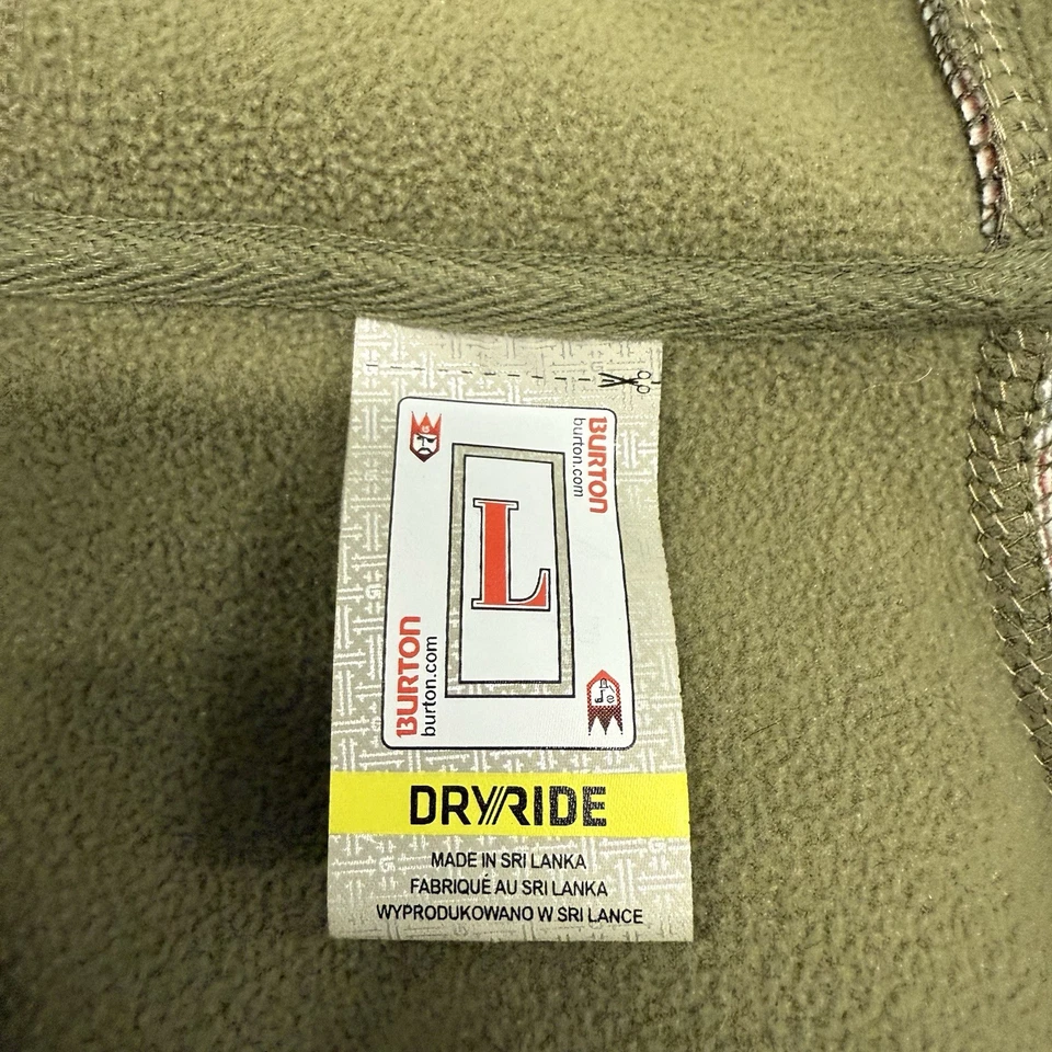 Burton Dryride Full Zip Hoodie Jacket Plaid Fleece Snowboard Mens Size Large - Image 3 of 4