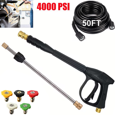 #ad High Pressure 4000PSI Car Power Washer Gun Spray Wand Lance Nozzle and Hose Kit $34.98