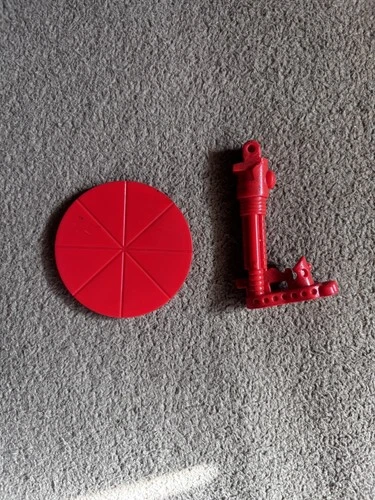 Vintage 1990 TMNT Technodrome Red Escape Hatch Cap Part and leg