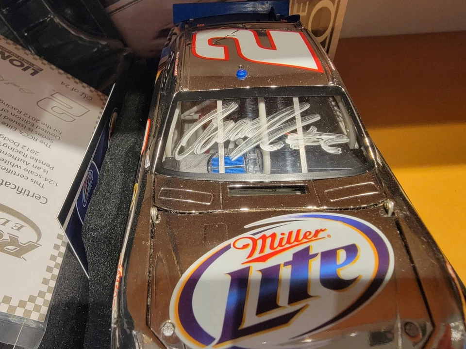 2012 Brad Keselowski #2 Miller Lite - 1:24th ELITE - Charger #4/24 WHITE GOLD - Image 3 of 4